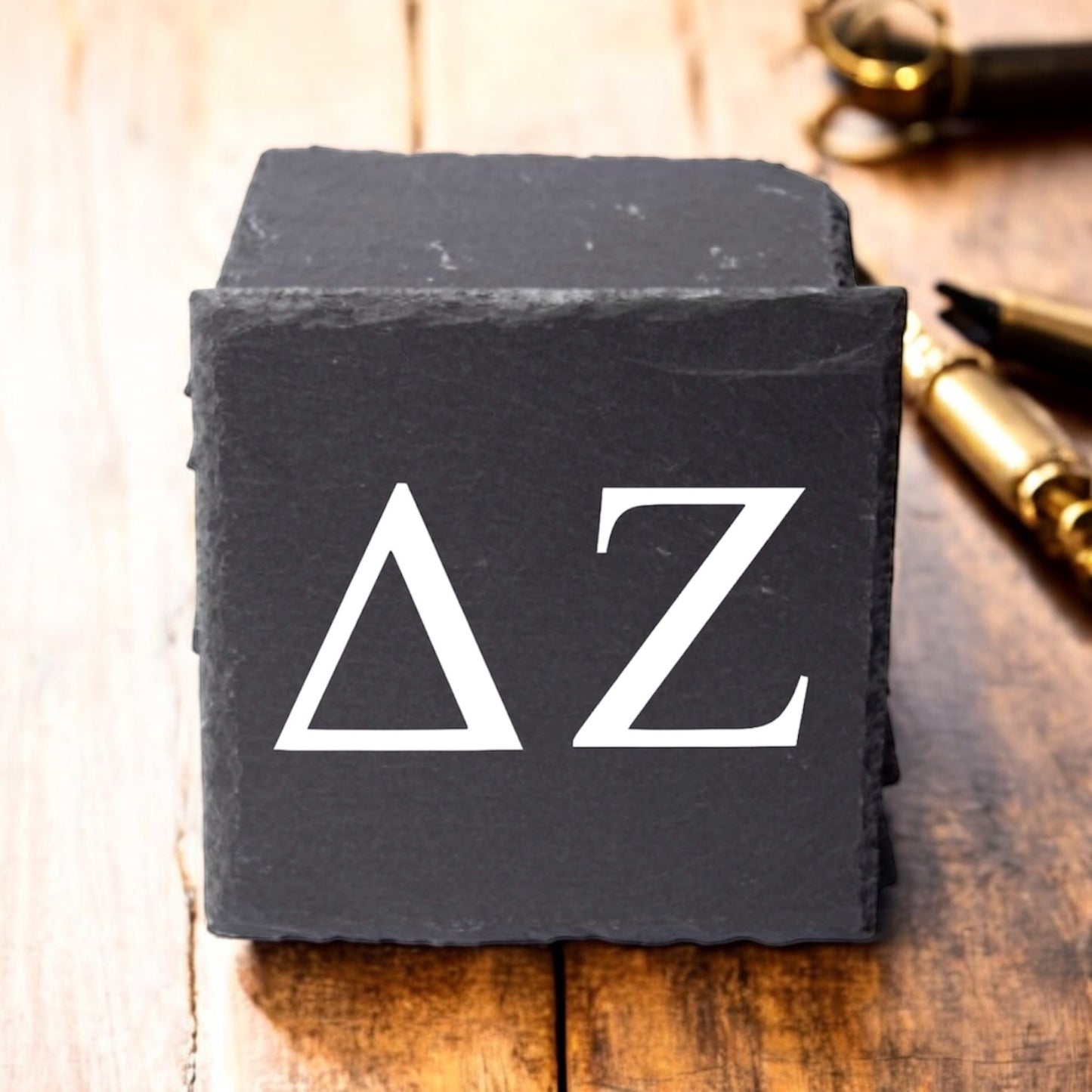 Delta Zeta (ΔΖ) Slate Coasters (4)