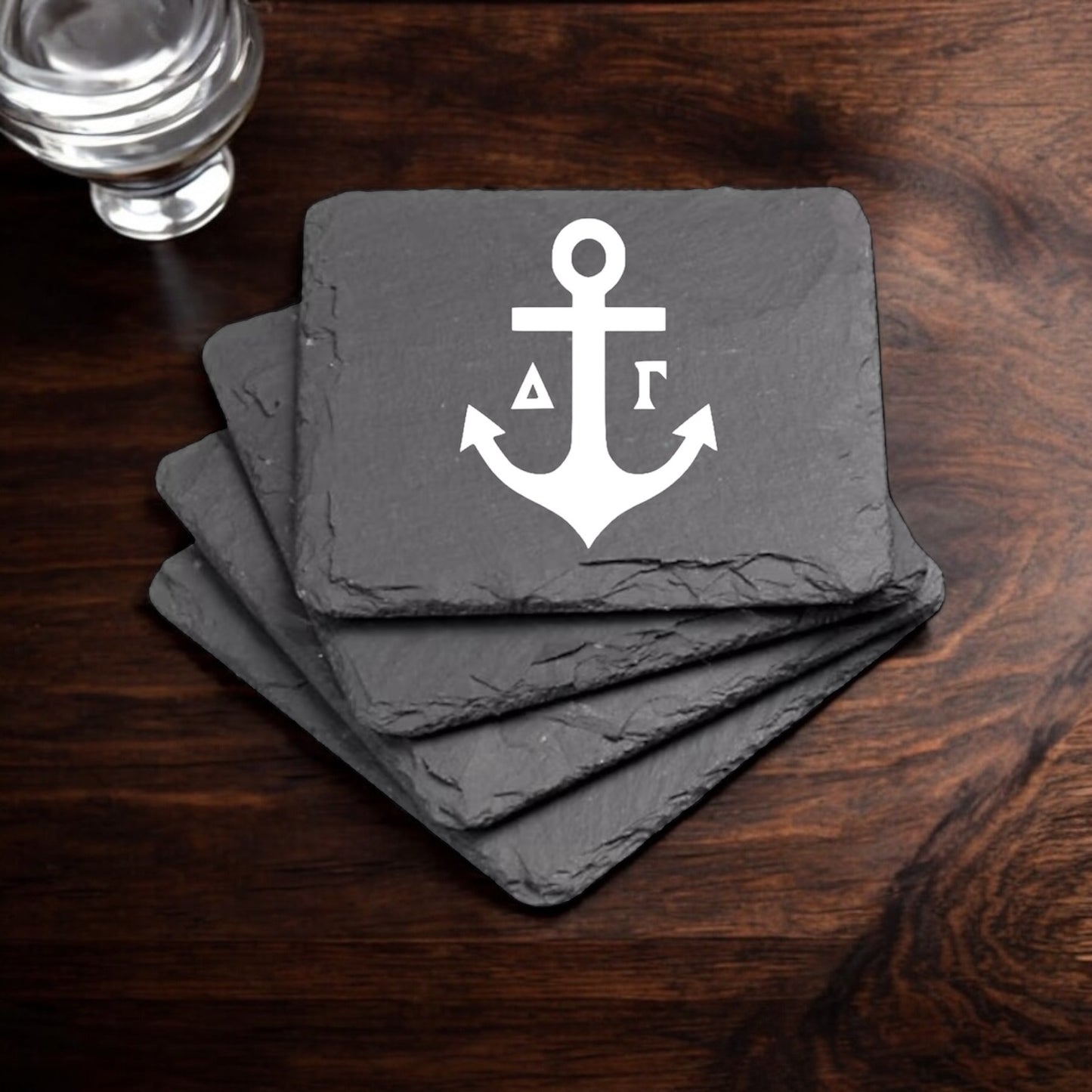 Delta Gamma (ΔΓ) Slate Coasters (4)