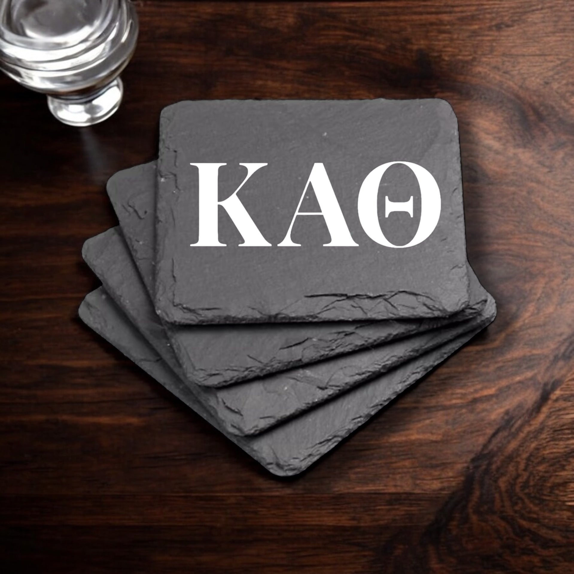 Kappa Alpha Theta (ΚΑΘ) Slate Coasters (4)