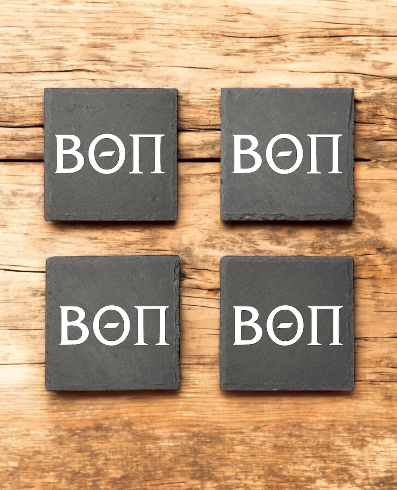Beta Theta Pi (ΒΘΠ) Slate Coasters (4)
