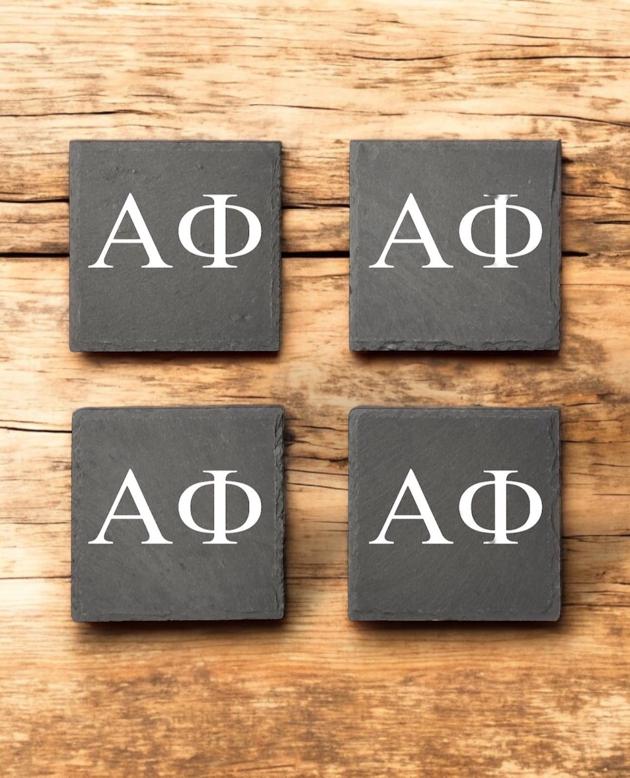 Alpha Phi (ΑΦ) Slate Coasters (4)