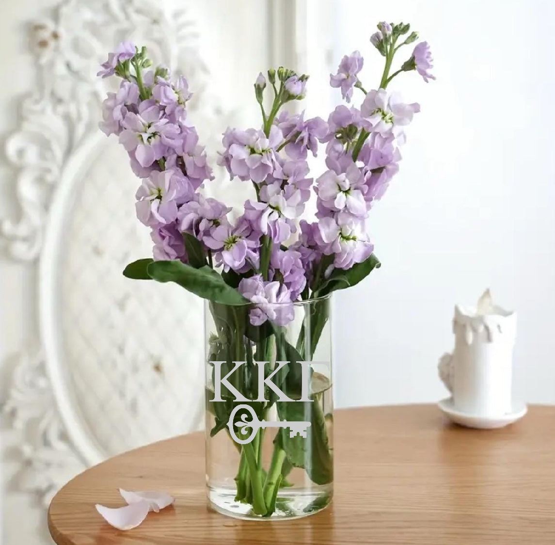 Kappa Kappa Gamma (ΚΚΓ) Glass Flower Vase