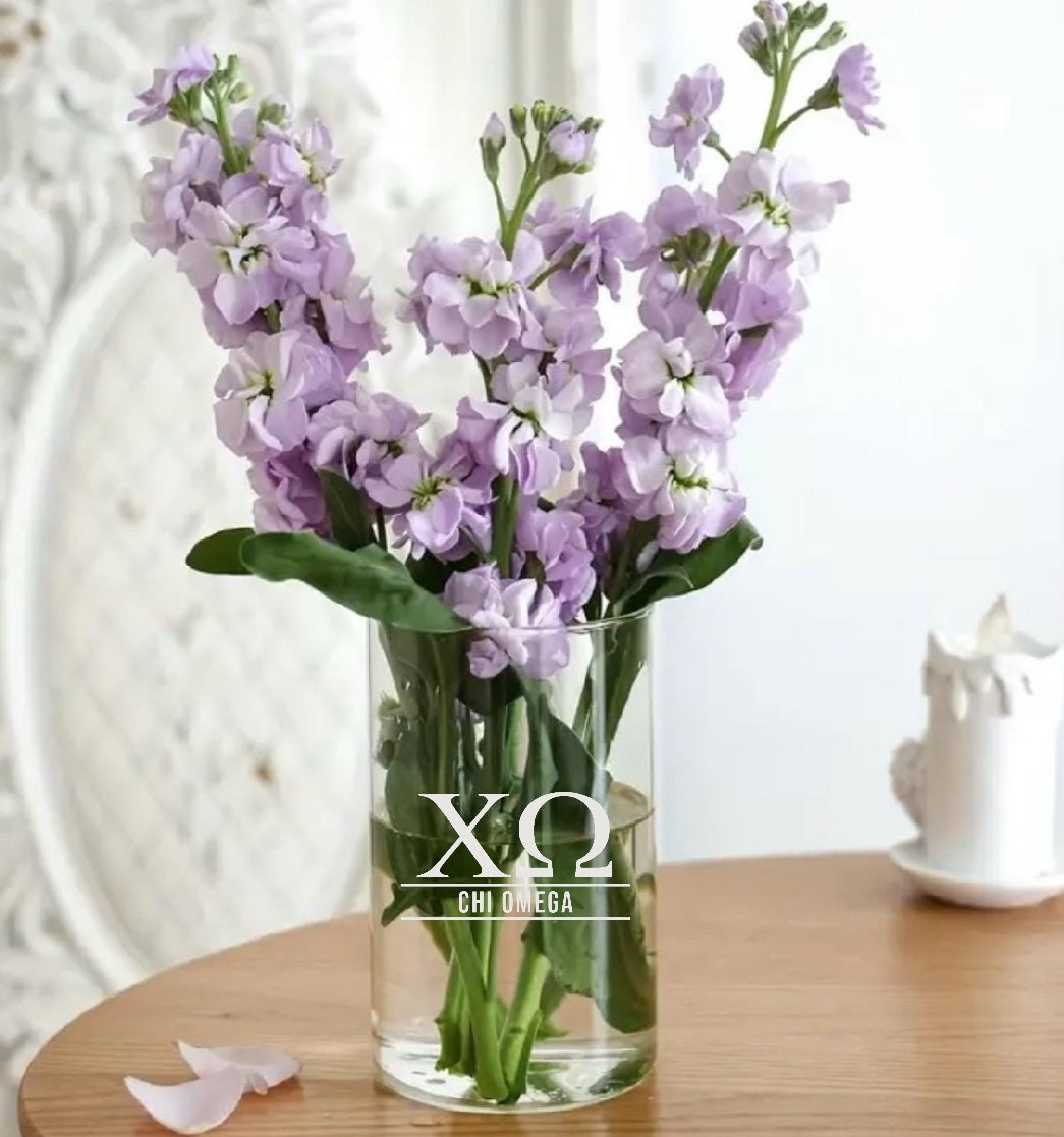 Chi Omega (ΧΩ) Glass Flower Vase