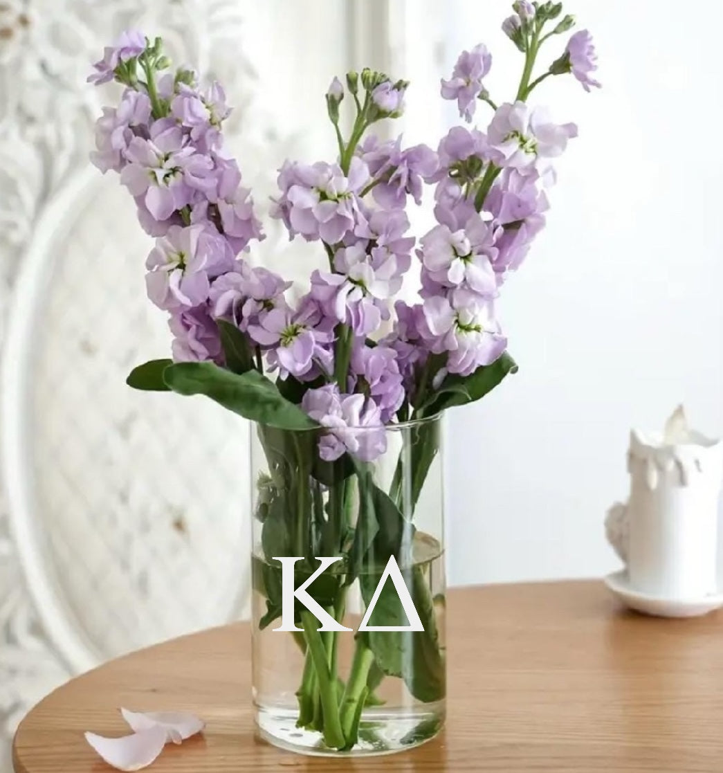 Kappa Delta (ΚΔ) Glass Flower Vase