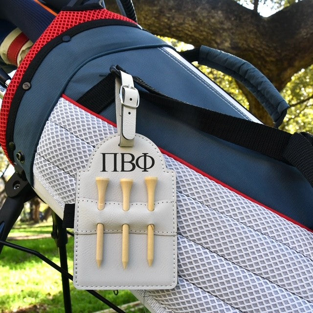 Luxury Leather Pi Beta Phi (ΠBΦ) Golf Tee Holder