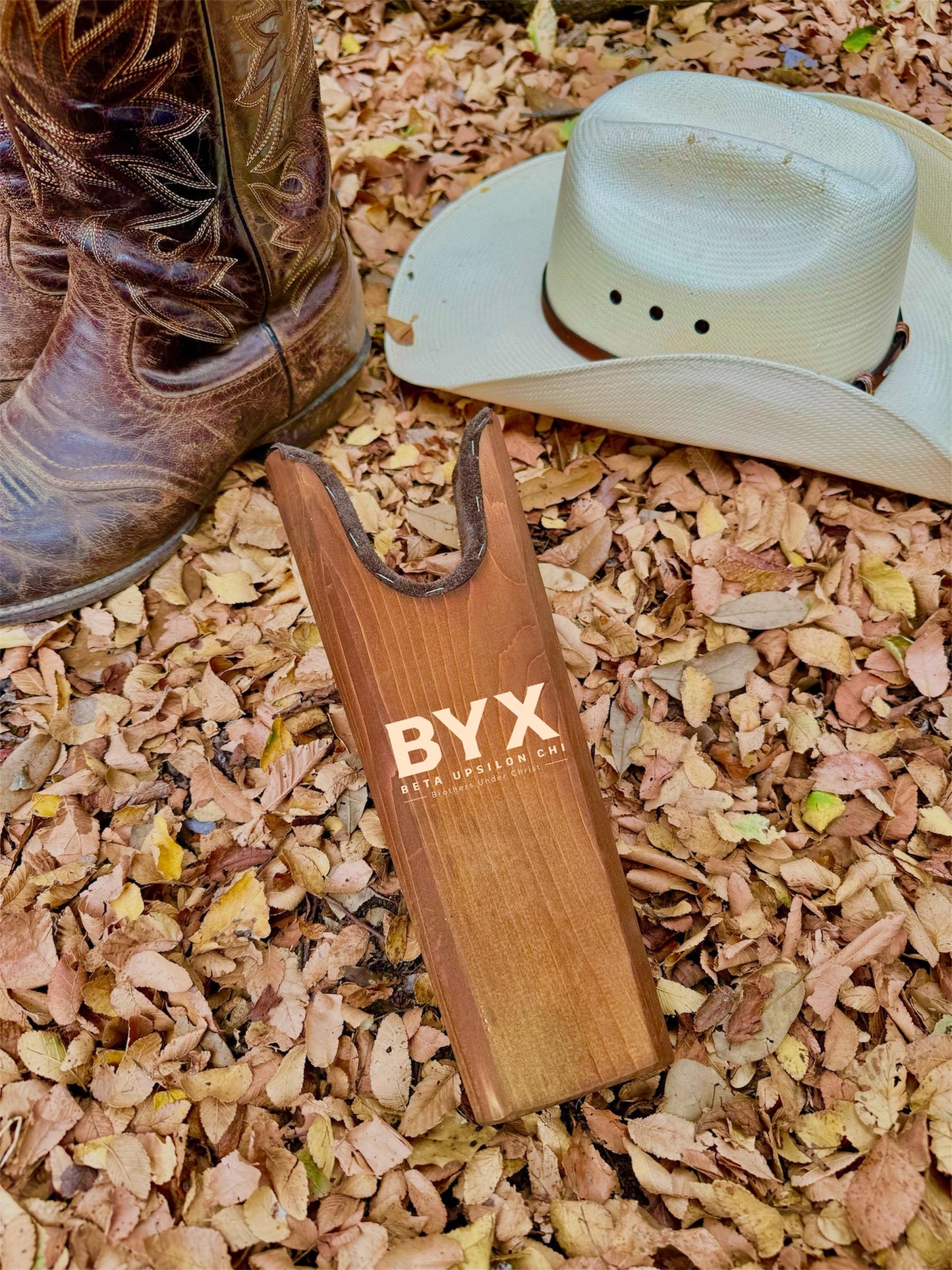 Beta Upsilon Chi (BYX) Fraternity Wooden Boot Jack| Custom Boot Jacks| Cowboy Boots Christan| College Gift| Officially Licensed Accessories