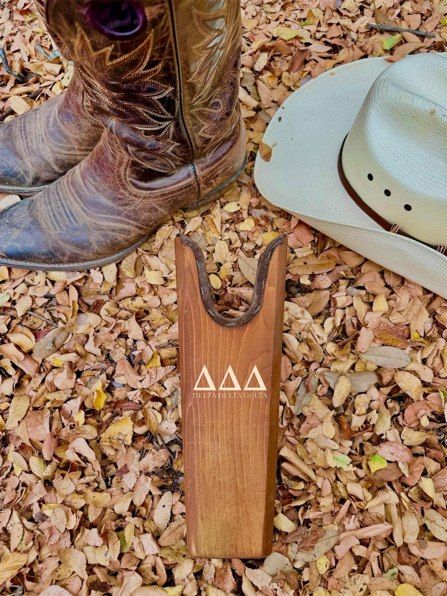 Delta Delta Delta Sorority Wooden Boot Jack| Greek Life Boot Jacks| Cowboy Boots|Soroity Gift|College Gift| Officially Licensed Accessories