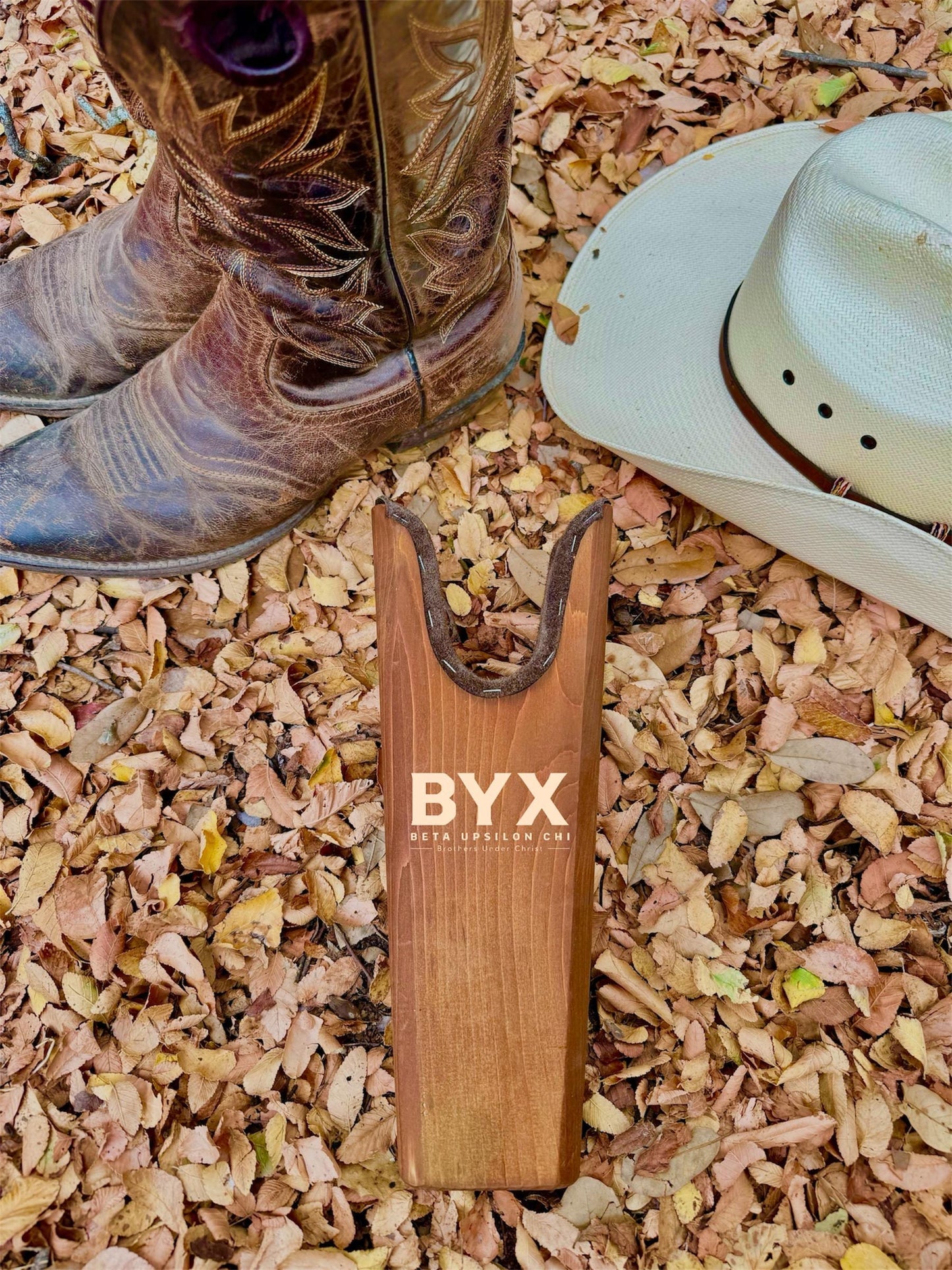 Beta Upsilon Chi (BYX) Fraternity Wooden Boot Jack| Custom Boot Jacks| Cowboy Boots Christan| College Gift| Officially Licensed Accessories