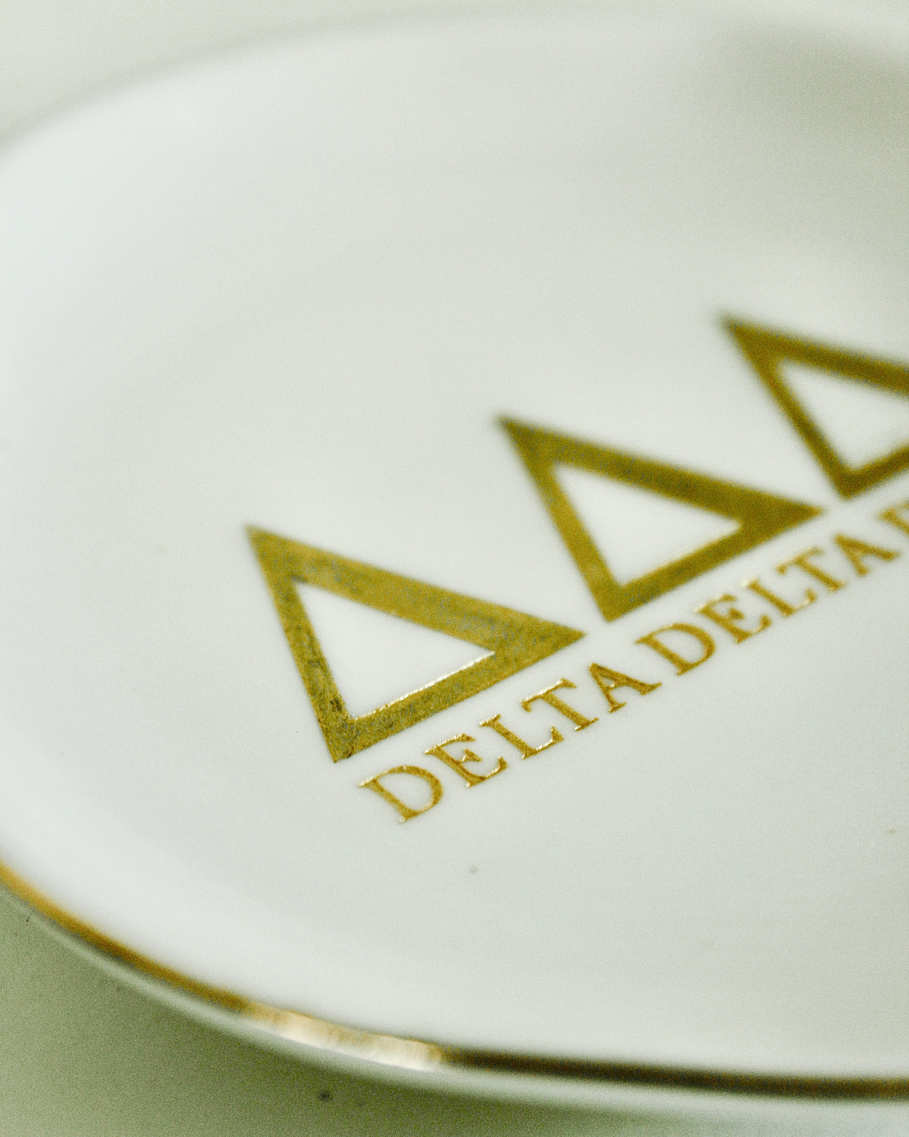 Sorority Ceramic Ring Dish with Gold Trim