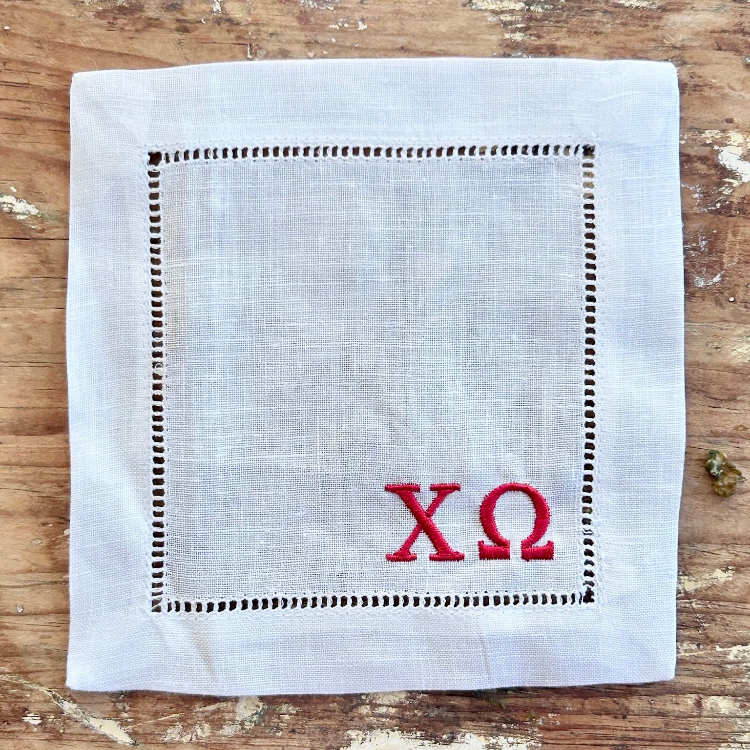Sorority Embroidered Cocktail Napkins – Set of 4