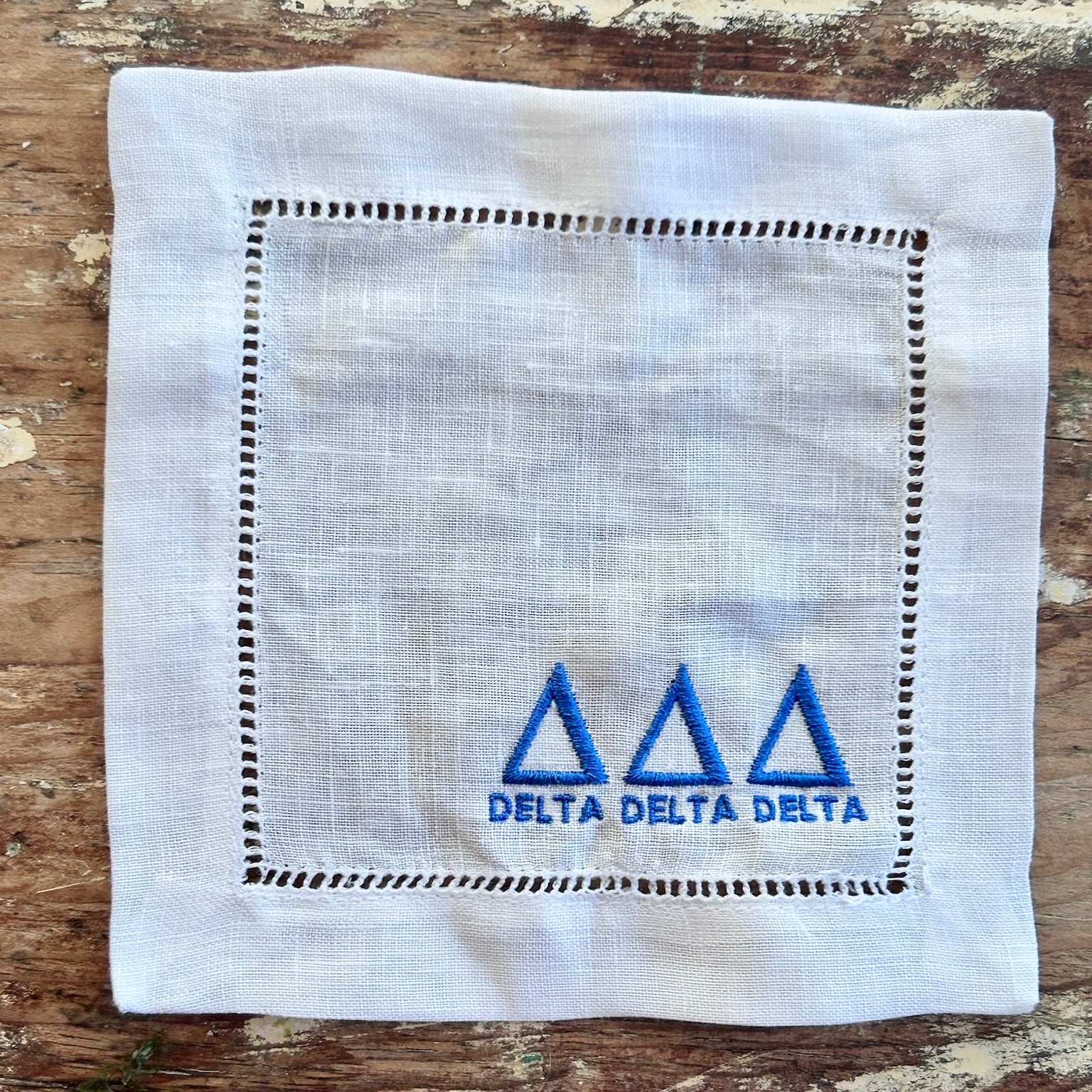 Sorority Embroidered Cocktail Napkins – Set of 4