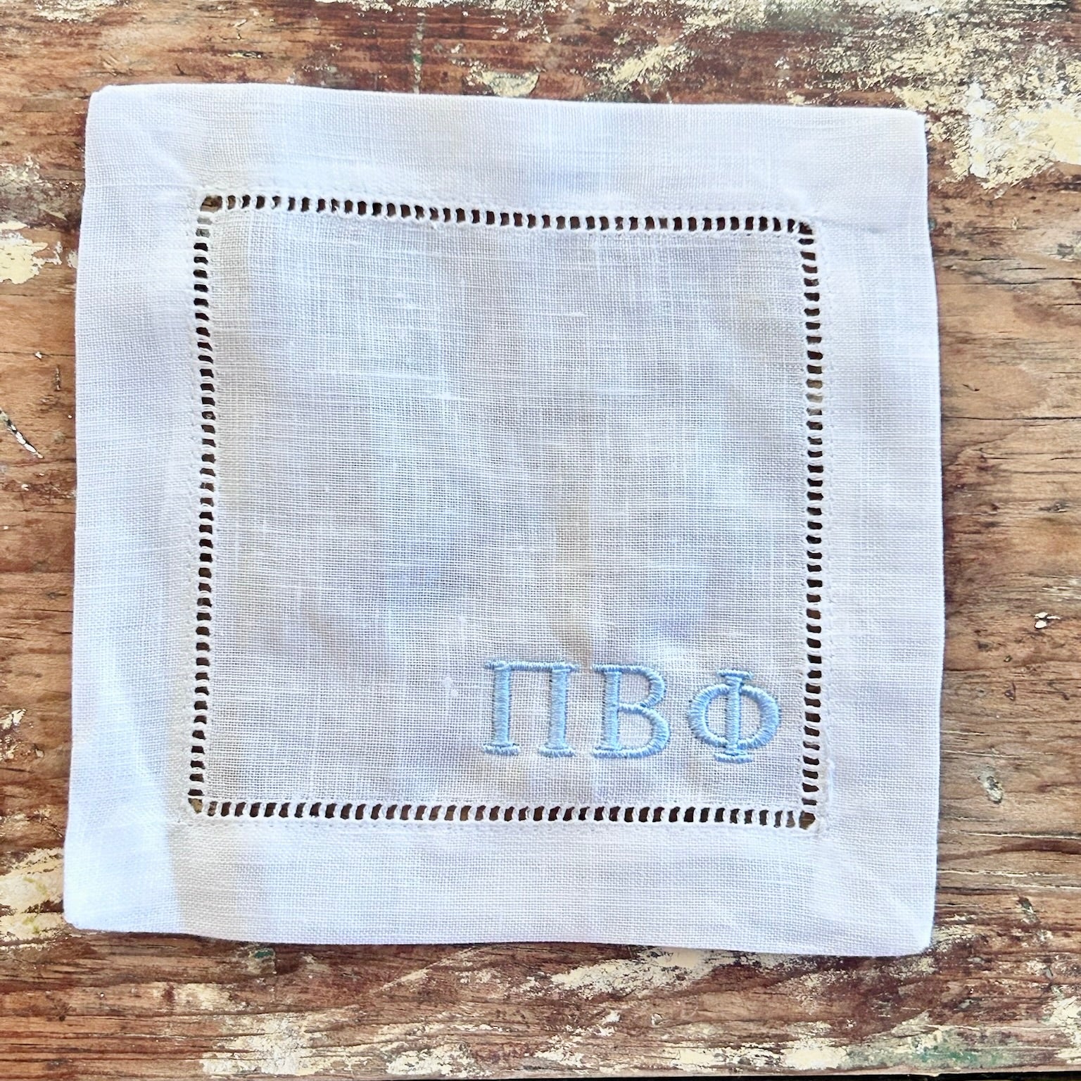 Sorority Embroidered Cocktail Napkins – Set of 4