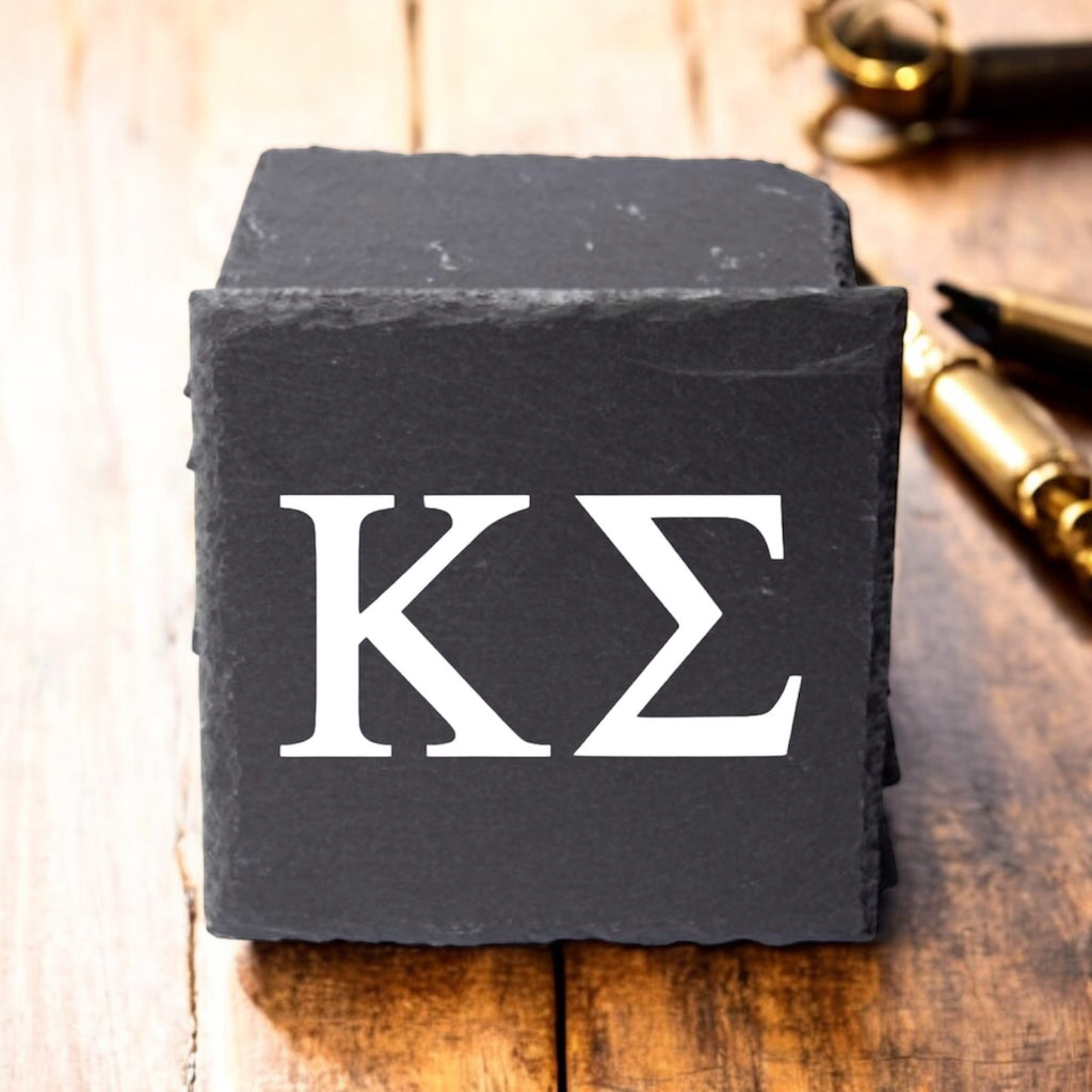 Kappa Sigma (ΚΣ) Slate Coasters (4)