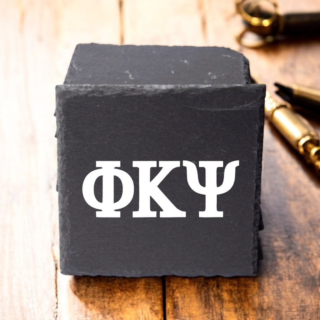 Phi Kappa Psi (ΦΚΨ) Slate Coasters (4)