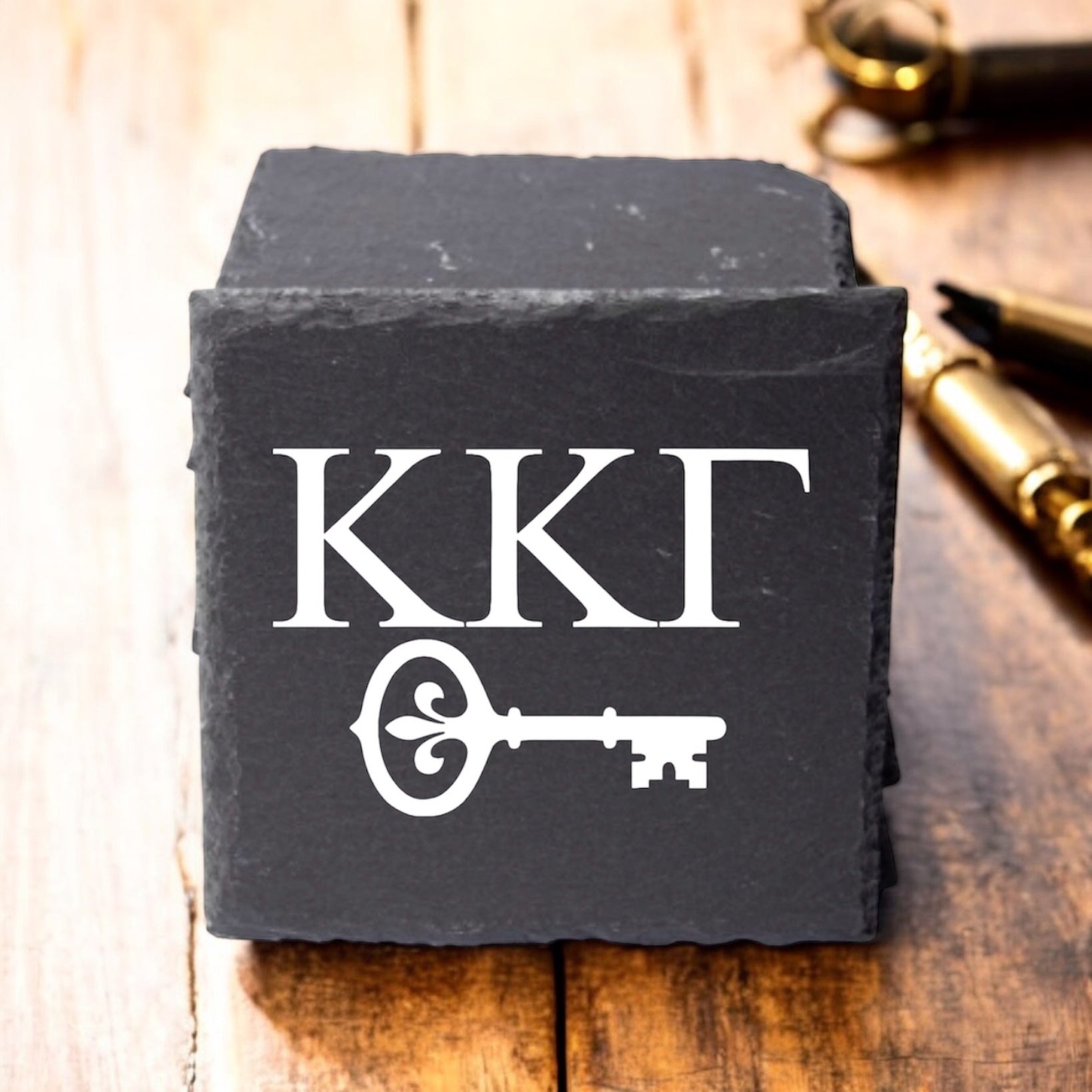 Kappa Kappa Gamma (ΚΚΓ) Slate Coasters (4)