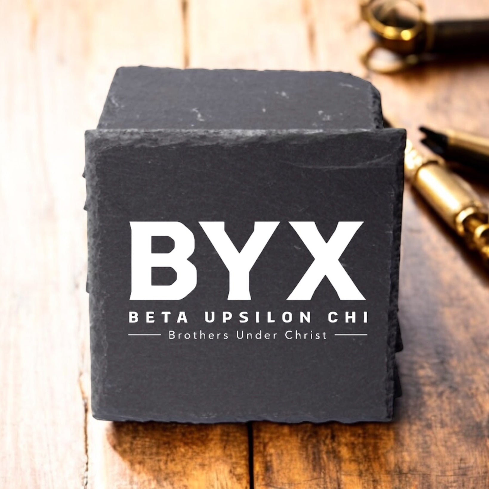 Beta Upsilon Chi (BYX) Slate Coasters (4)