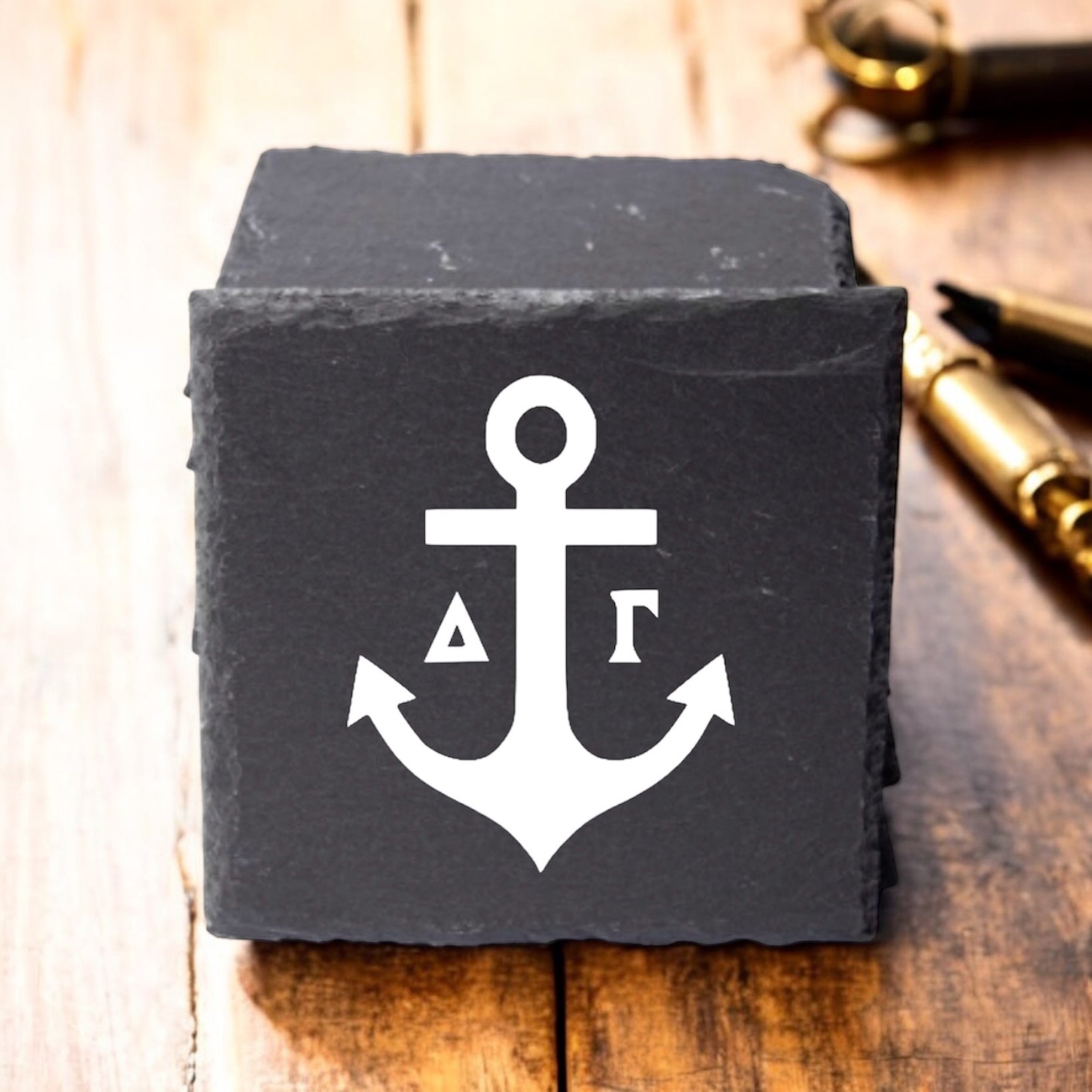Delta Gamma (ΔΓ) Slate Coasters (4)