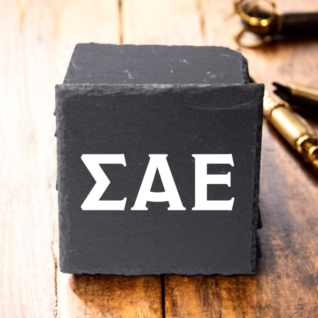 Sigma Alpha Epsilon (ΣΑΕ) Slate Coasters (4)
