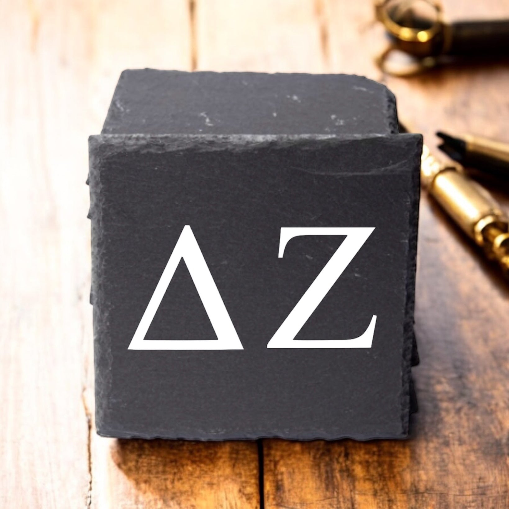 Delta Zeta (ΔΖ) Slate Coasters (4)
