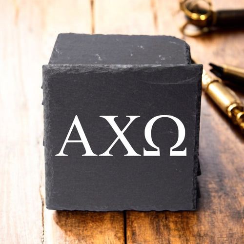 Alpha Chi Omega (ΑΧΩ) Slate Coasters (4)