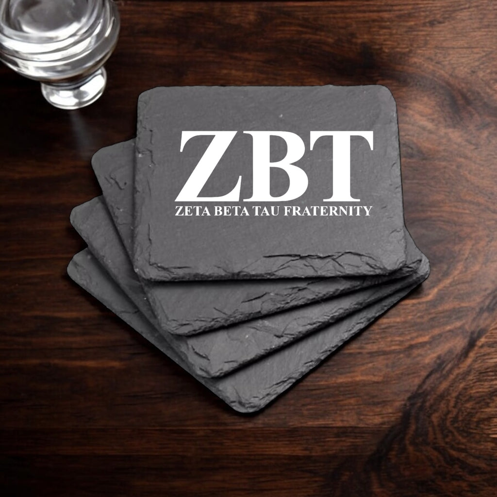 Zeta Beta Tau (ZBT) Slate Coasters (4)