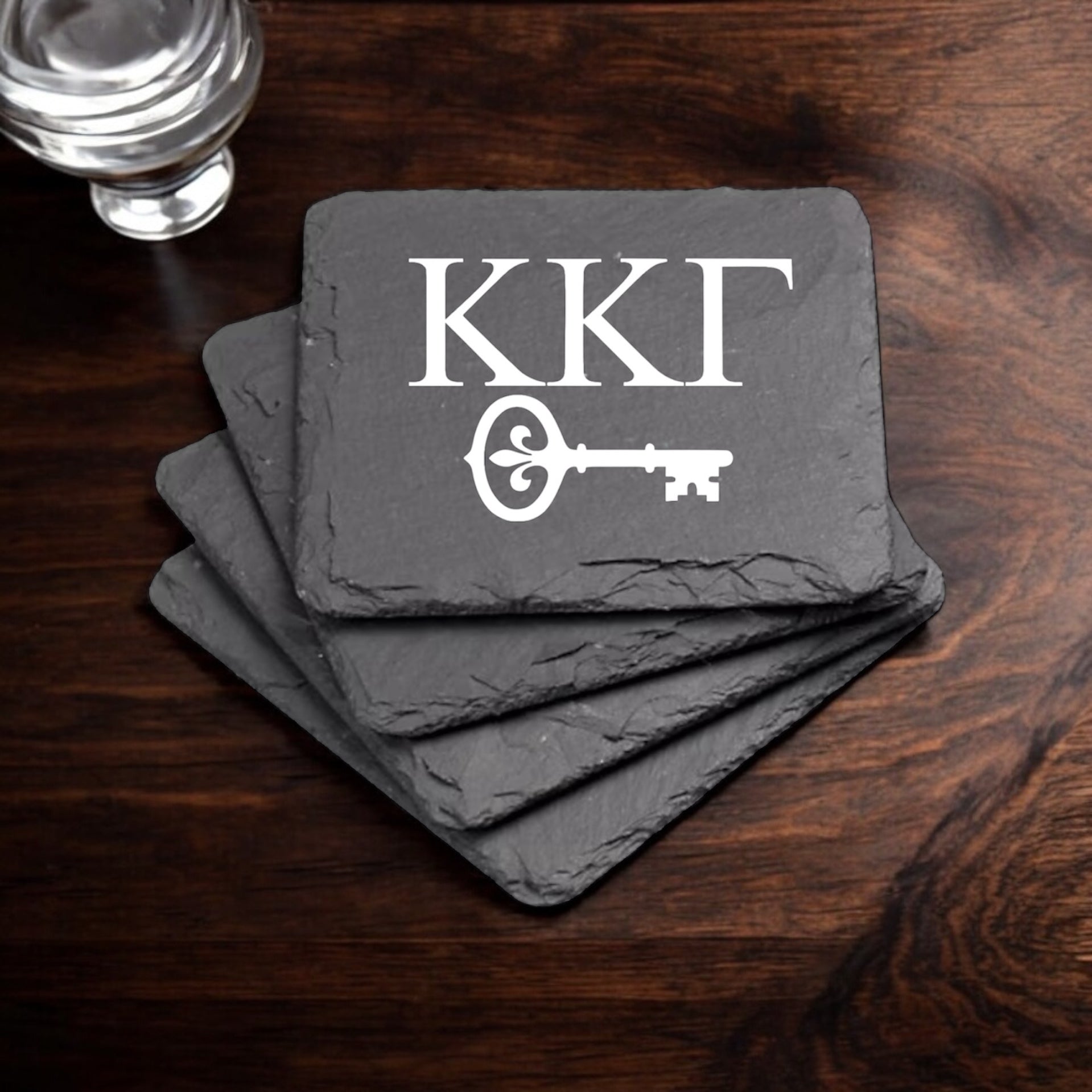 Kappa Kappa Gamma (ΚΚΓ) Slate Coasters (4)