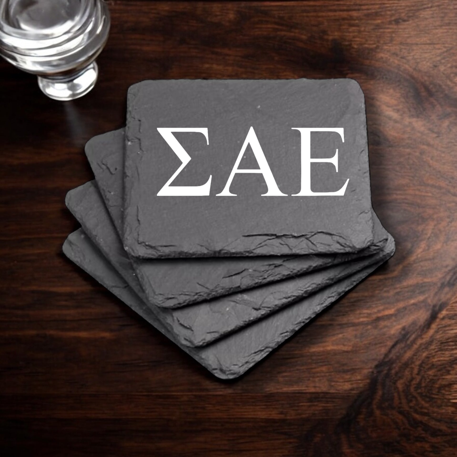 Sigma Alpha Epsilon (ΣΑΕ) Slate Coasters (4)