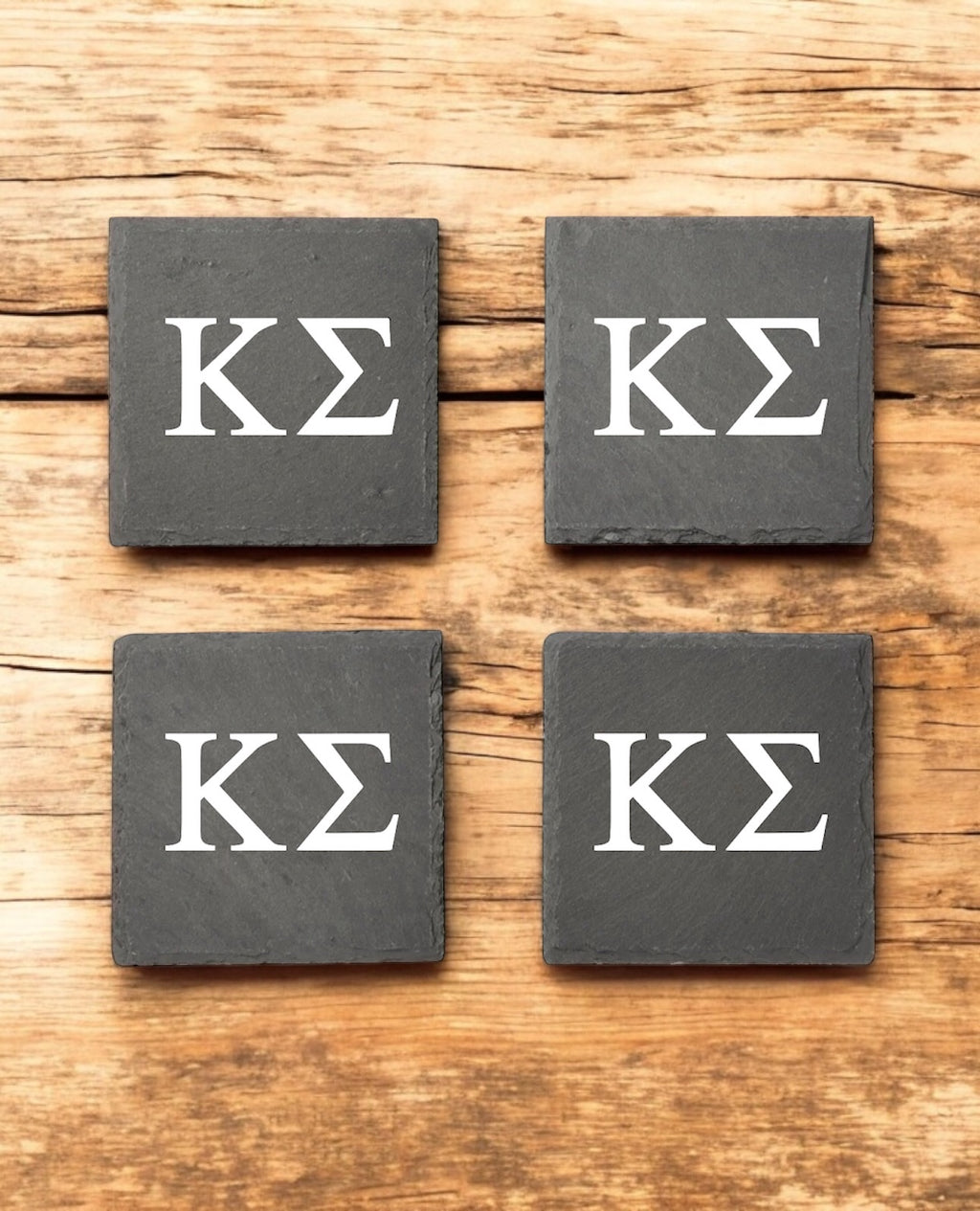 Kappa Sigma (ΚΣ) Slate Coasters (4)