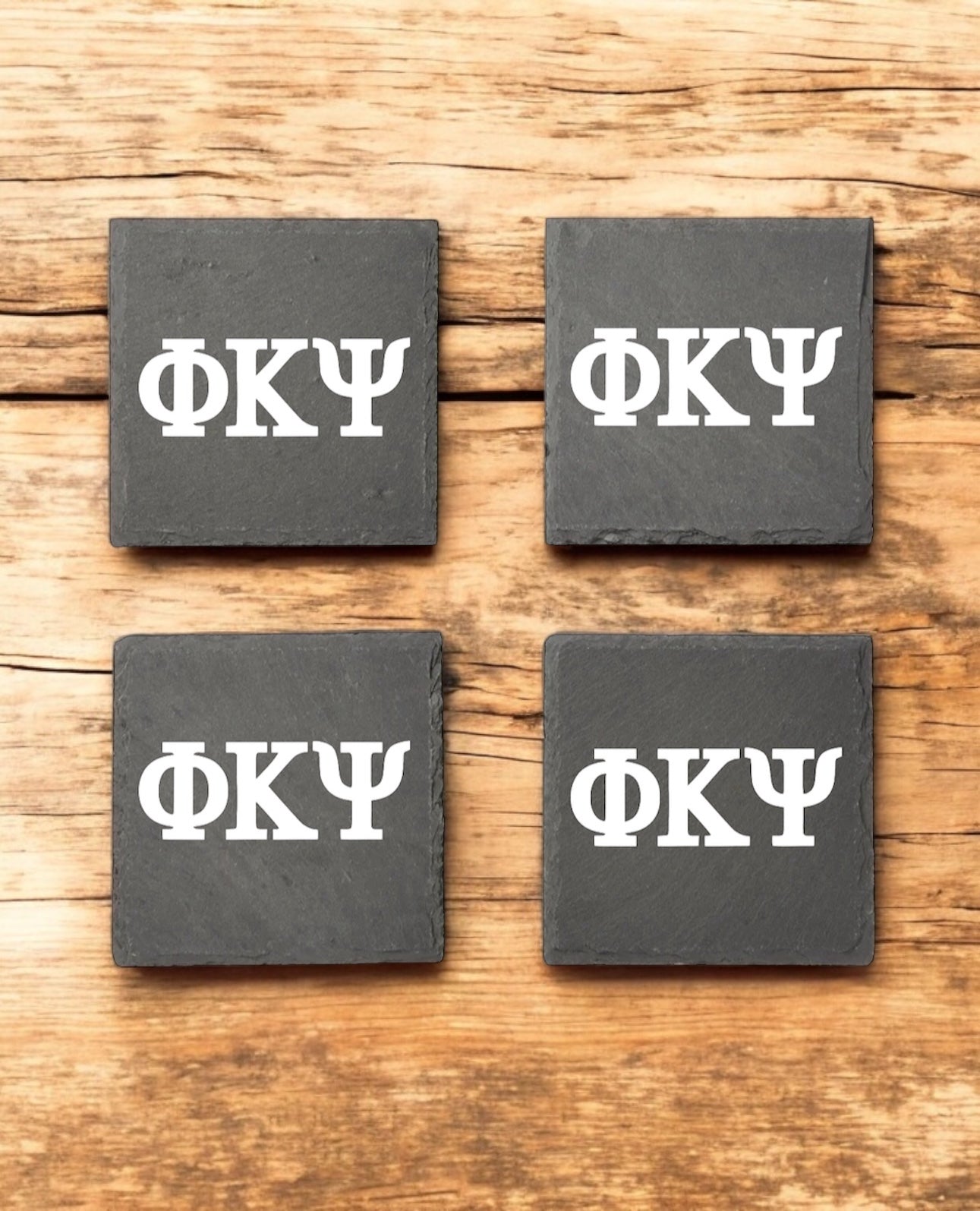 Phi Kappa Psi (ΦΚΨ) Slate Coasters (4)