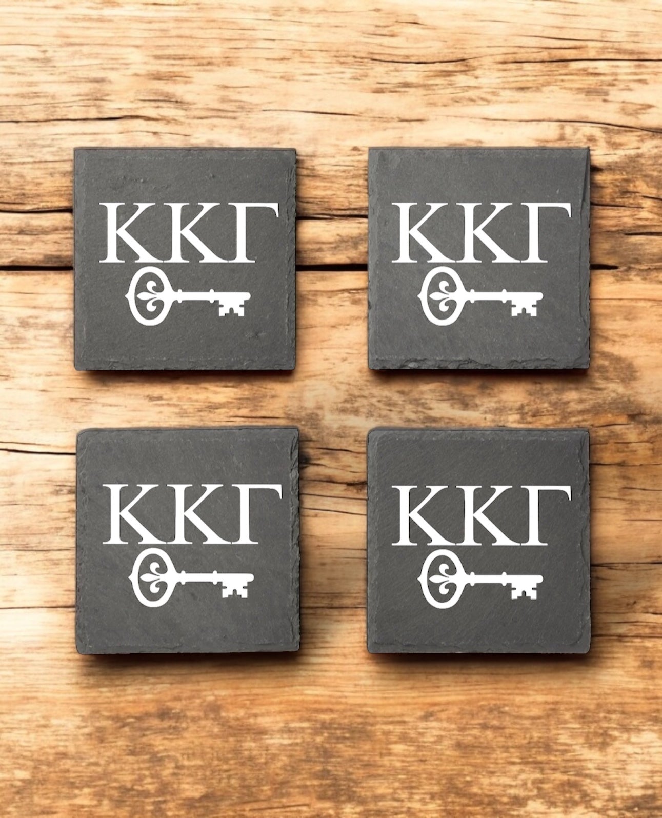 Kappa Kappa Gamma (ΚΚΓ) Slate Coasters (4)