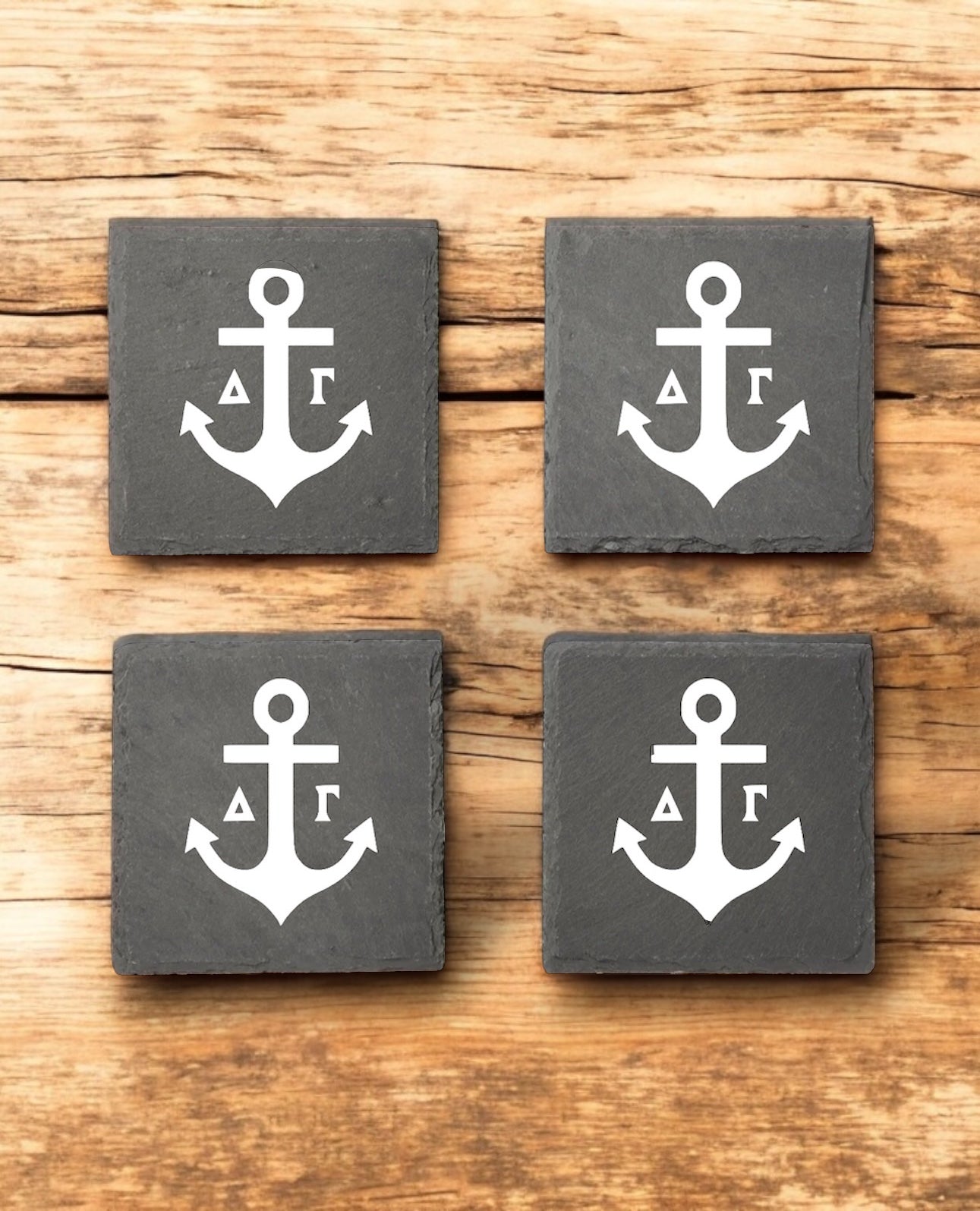 Delta Gamma (ΔΓ) Slate Coasters (4)