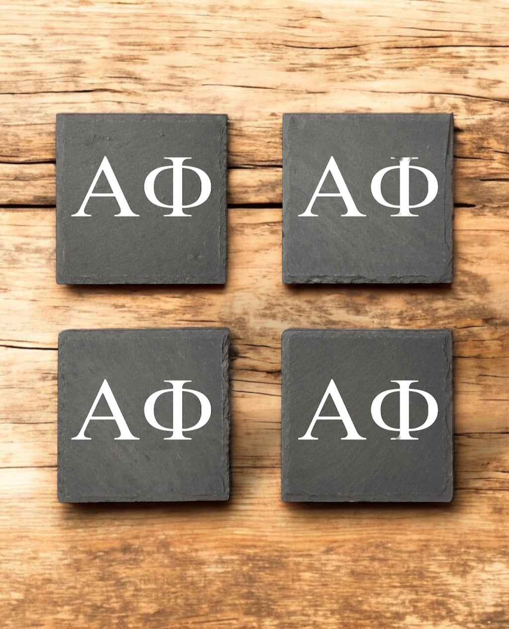 Alpha Phi (ΑΦ) Slate Coasters (4)