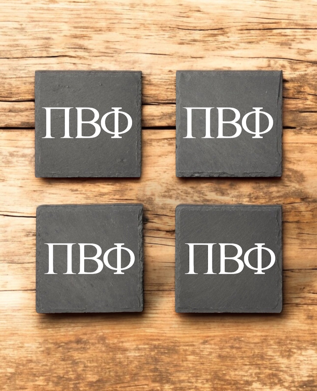 Pi Beta Phi (ΠΒΦ) Slate Coasters (4)
