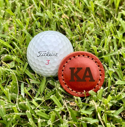 Kappa Alpha (ΚΑ) Leather Golf Ball Markers – Set of 2