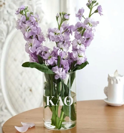 Kappa Alpha Theta (ΚΑΘ) Glass Flower Vase