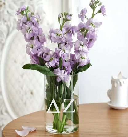 Delta Zeta (ΔΖ) Glass Flower Vase