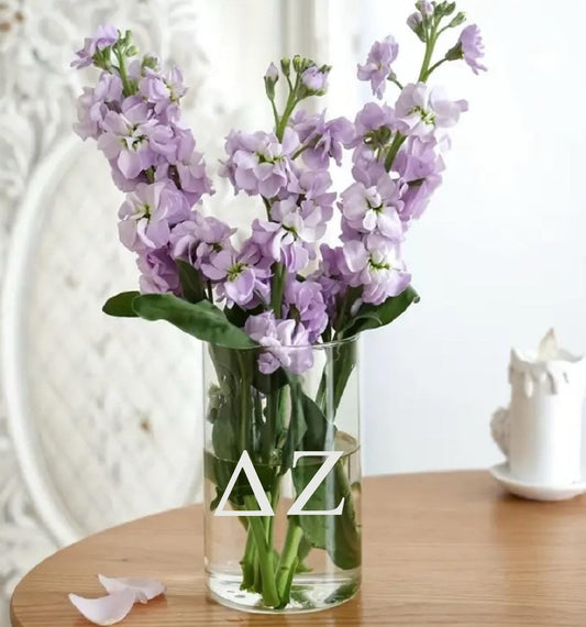 Delta Zeta (ΔΖ) Glass Flower Vase