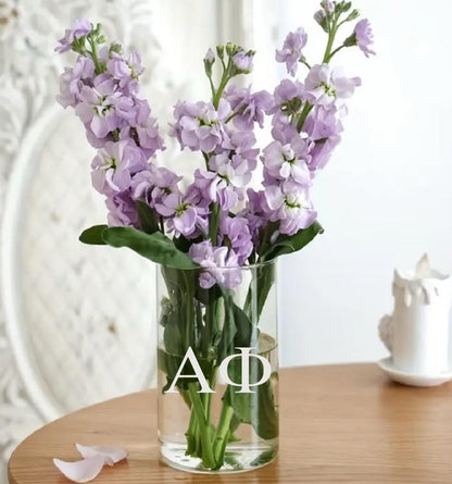 Alpha Phi (ΑΦ) Glass Flower Vase