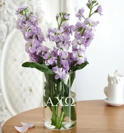 Alpha Chi Omega (ΑΧΩ) Glass Flower Vase