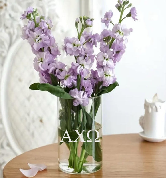 Alpha Chi Omega (ΑΧΩ) Glass Flower Vase