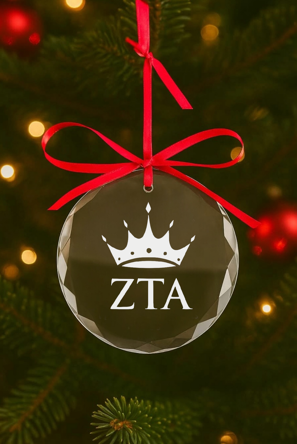 Sorority Glass Crystal Ornament