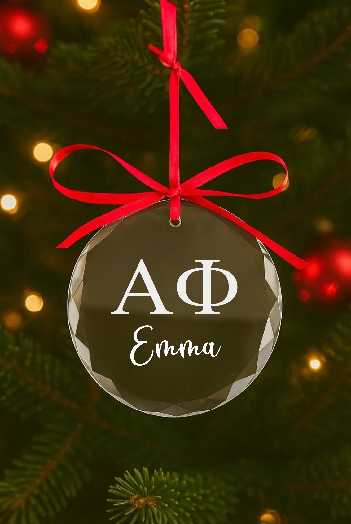 Sorority Glass Crystal Ornament