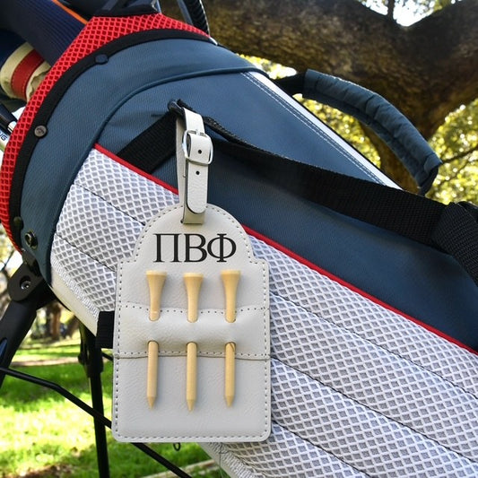 Luxury Leather Pi Beta Phi (ΠBΦ) Golf Tee Holder