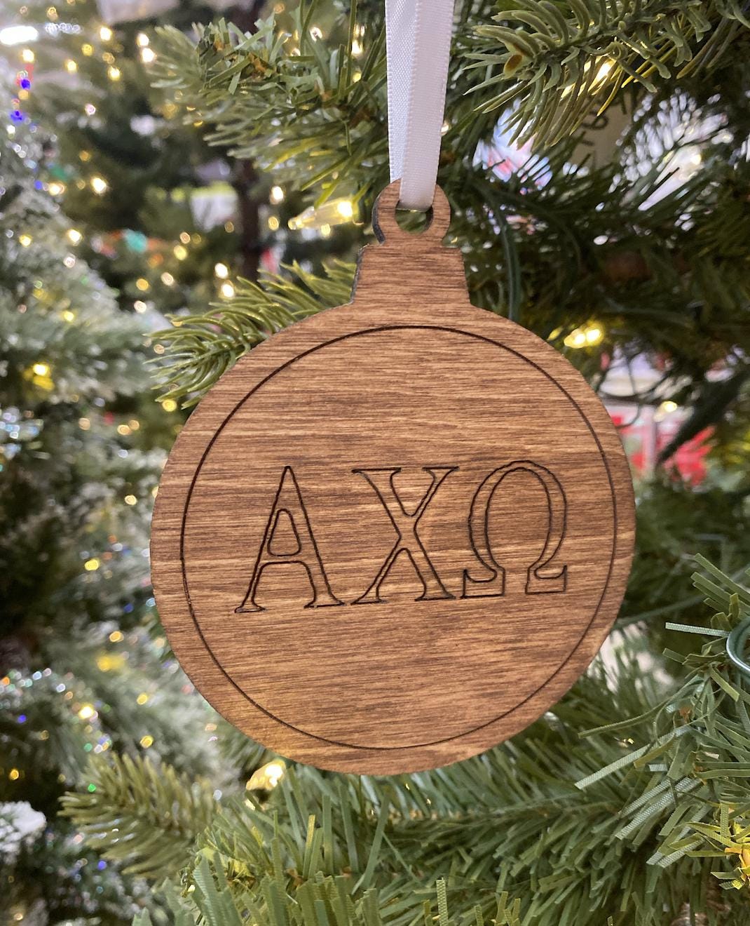 Alpha Chi Omega Wooden Ornament| A Chi O Gift| Sorority| Greek Life Ornament| Greek Life & College Gifts| Officially Licensed Accessories