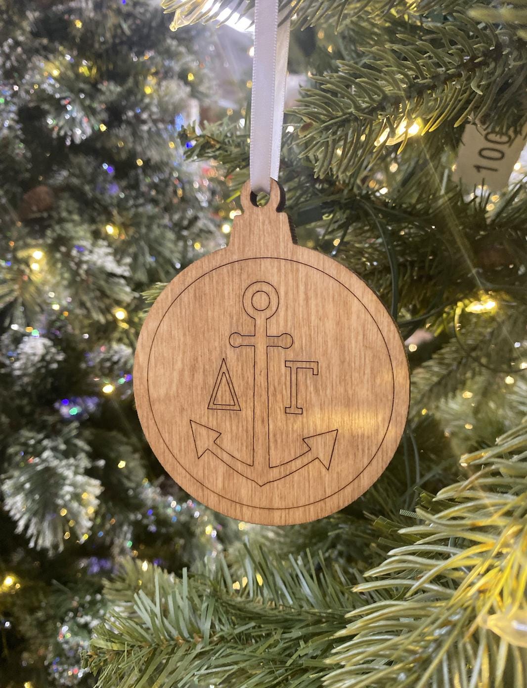 Delta Gamma Wooden Ornament| DG Christmas Ornament| Sorority Gifts| Greek Life Gifts |College Gifts| Officially Licensed Accessories