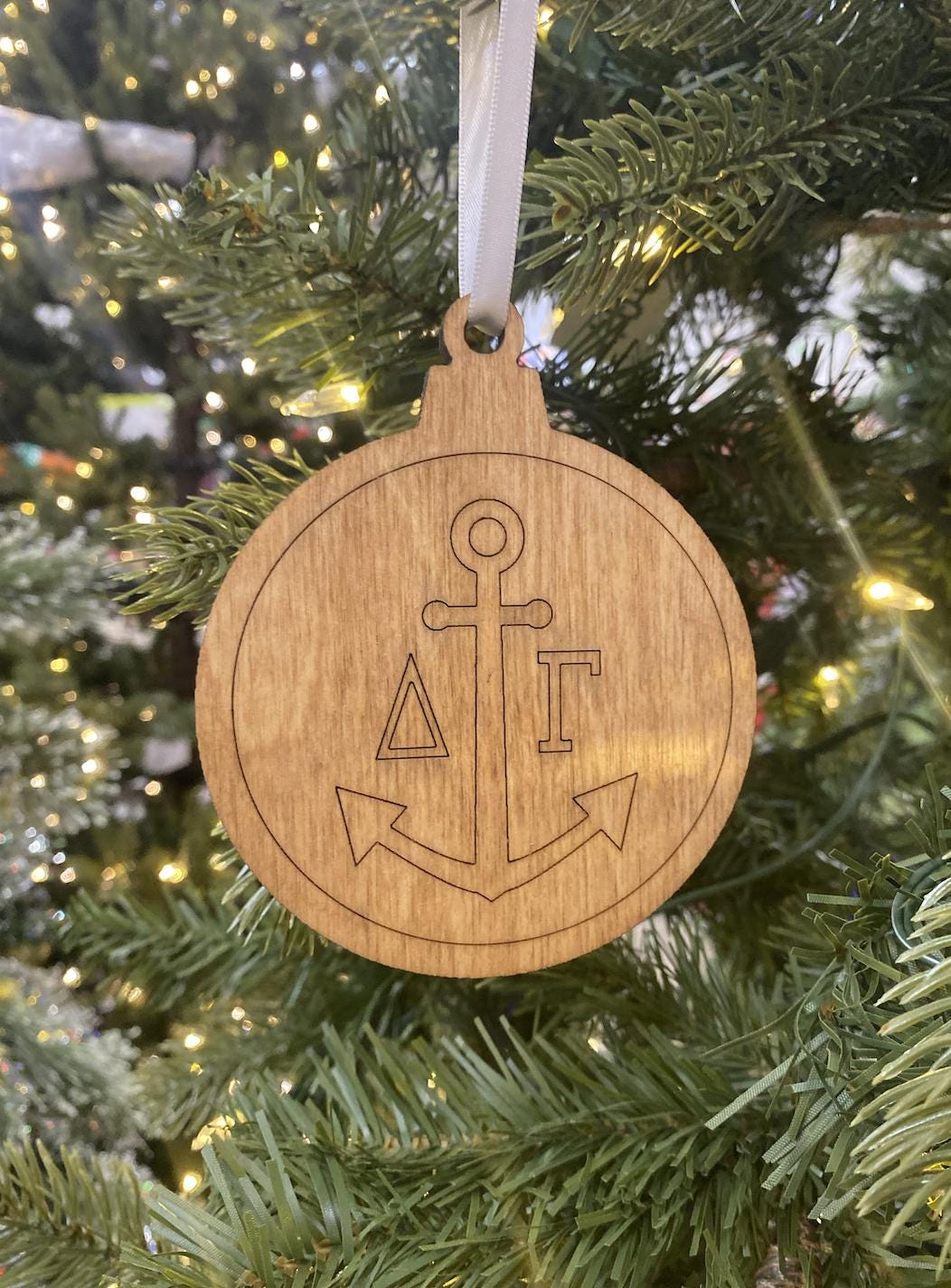 Delta Gamma Wooden Ornament| DG Christmas Ornament| Sorority Gifts| Greek Life Gifts |College Gifts| Officially Licensed Accessories