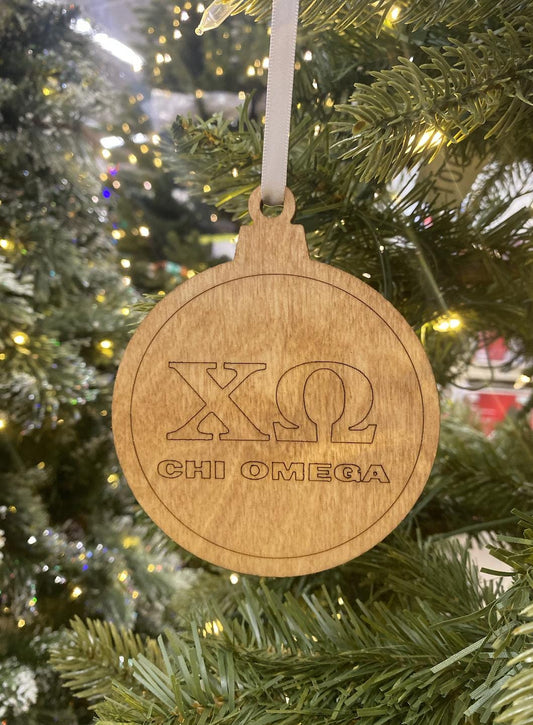 Chi Omega Wooden Ornament| Chi O Christmas| Custom Ornaments| Sorority Gifts| Greek Life Gift |College Gift| Officially Licensed Accessories