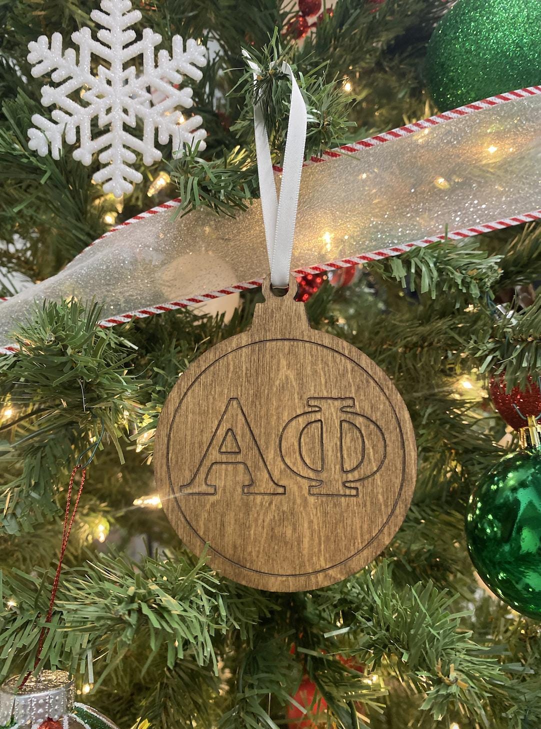 Alpha Phi Christmas Ornaments| A Phi Ornaments| Custom Sorority Ornaments|Greek Life & College Gifts| Officially Licensed Accessories