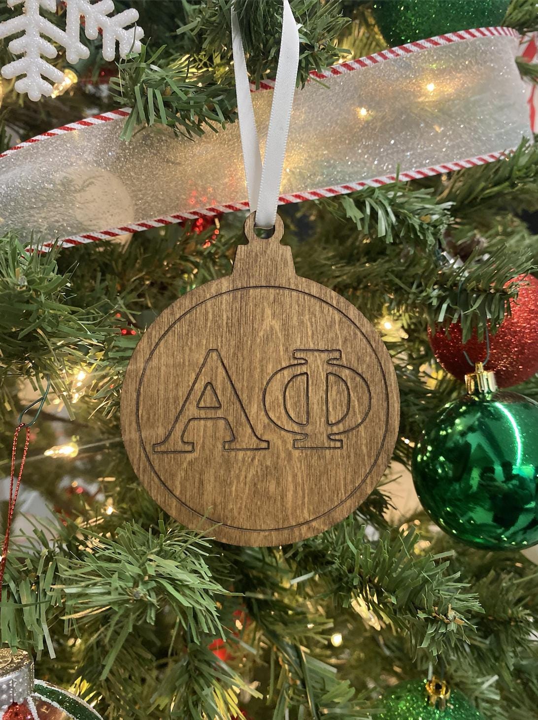 Alpha Phi Christmas Ornaments| A Phi Ornaments| Custom Sorority Ornaments|Greek Life & College Gifts| Officially Licensed Accessories