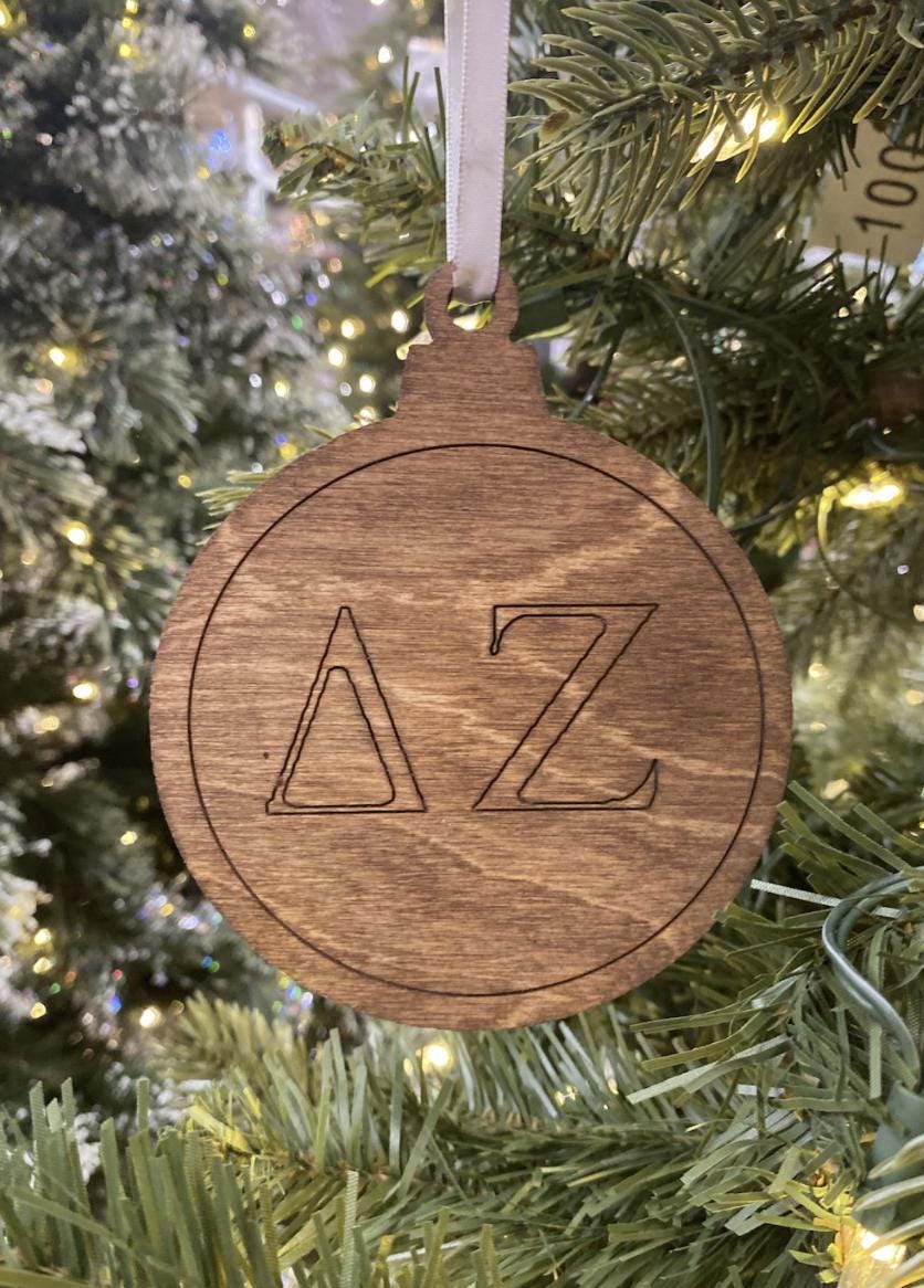 Delta Zeta Christmas Ornaments| DZ Ornaments| Custom Sorority Ornaments| Greek Life & College Gifts| Officially Licensed Accessories